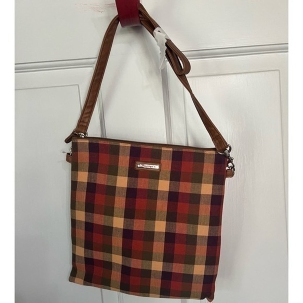 Longaberger Homestead Plaid Multicolor Crossbody Bag Purse NWT